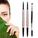 2 Pack Eyebrow Pencil, Waterproof Eyebrow Makeup with Dual Ends, Professional Brow Enhancing Kit with Eyebrow Brush (Dark Brown #1)