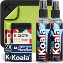 Koala Eyeglass Lens Cleaner Spray Kit; (2x) Briller Renere Flaske + (2x) Mikrofiber Kløde Bud124; Alkoholfri Eyeglasses, Screen, og Kamera Rengøring Kit