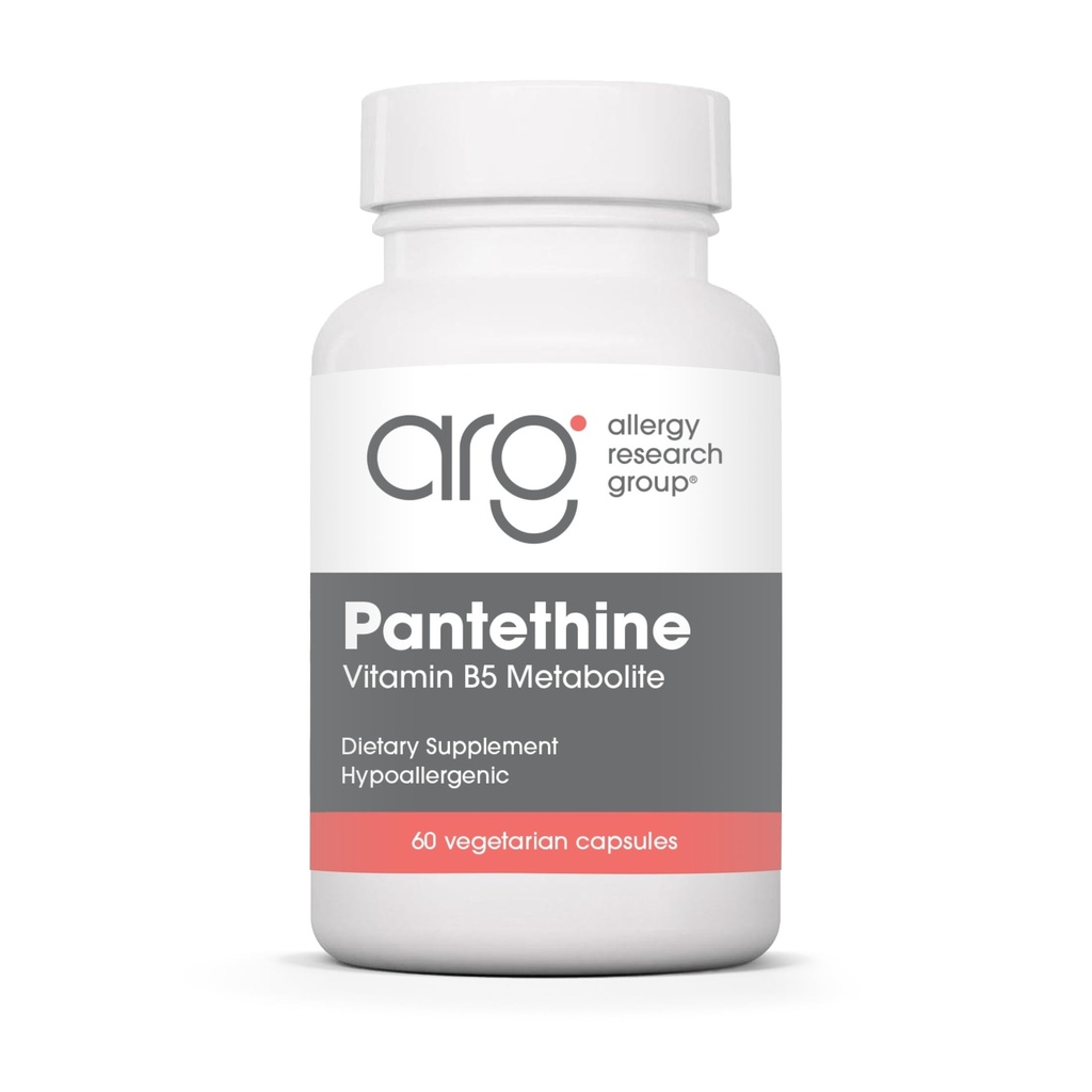 ARG Pantethine - 660 mg Vitamin B5 Metabolite - Supports Carbohydrate, Lipid & Amino Acid Metabolism - Hypoallergenic - 30 Servings - 60 Capsules