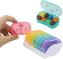 Paquete HRX Little Daily Pill Box Case AM PM para 7 día, Teña pílulas de bolseira pequena, depósito de drogas bonito 2 veces ao día