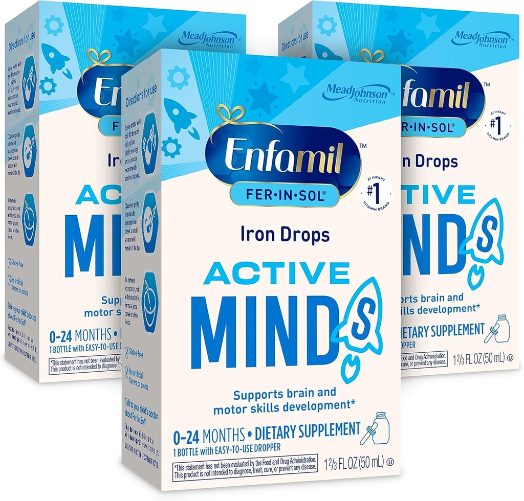Enfamil Fer-In-Sol Iron Supplement Drops for Infants & Toddlers, Supports Brain Development, 50 мл.