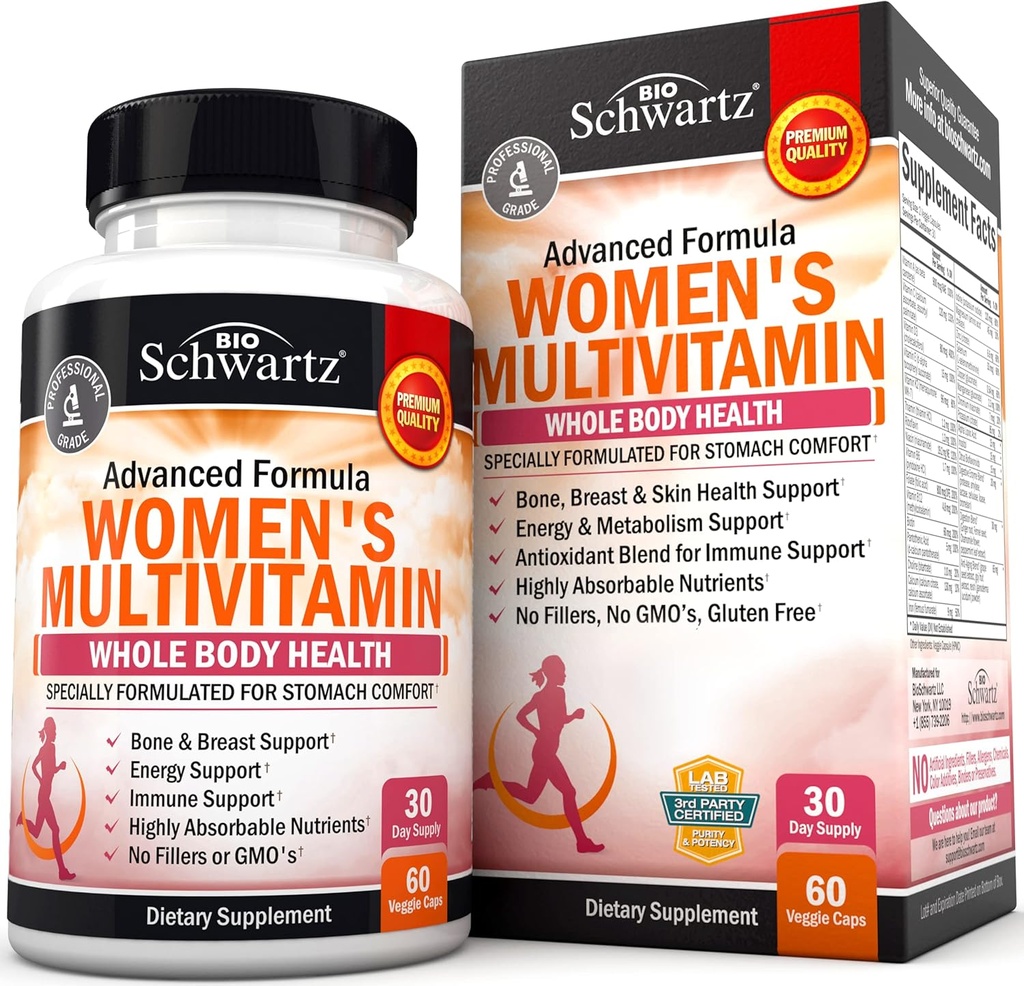 Multiwitamina dla kobiet z witaminą D3 - Multiwitaminy dla wspólnej energii Bone Breast Skin Joint Energy - Witaminy dla wspierania odporności - System immunologiczny Boost Natural Immotive Defense - Joint Supplement Support - 60Ct