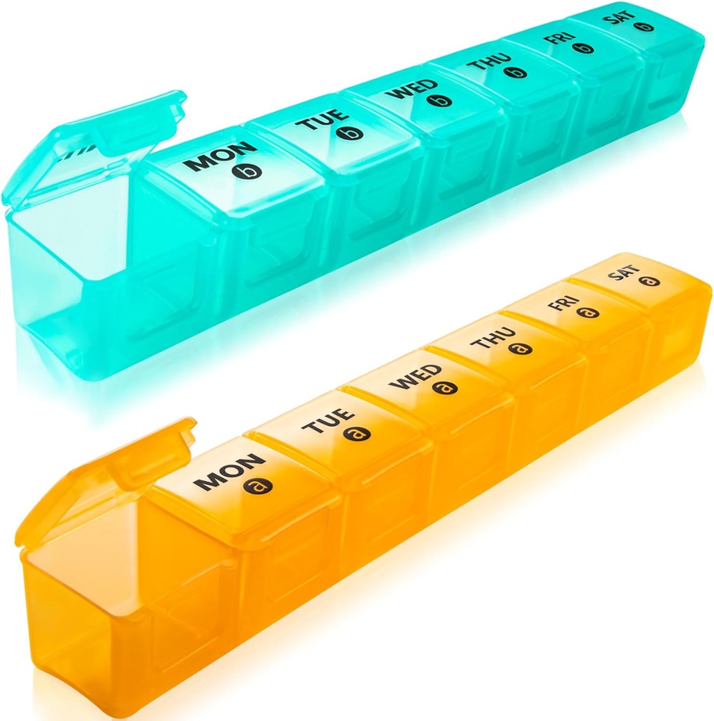 2-Pack velik teden tablete organizator,7 dan tablete primeri organizatorji enkrat na dan,am Pm tablete vsebnik 14 predelek,Daily vitamin tablete polje Dispenser 1 teden,Medication Aid Organizator Box za dodatek