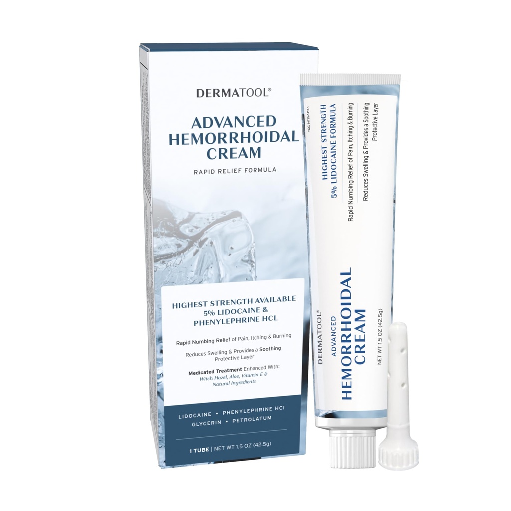 Hemorrhoid Treatment - Advanced Hemorrhoid Cream 5% Lidocaine & Phenylephrine - Hemorrhoid Shrinking Treatment - Rapid Relief of Pain, Swelling, Bleeding, Itching and Burning - Fissure & Hemorrhoids