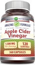Чудові формули Apple Cider Vinegar 1500 мг На додачу добавки капсули не-GMO Gluten Free Made in USA (360 Count)