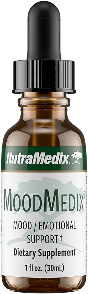 NutraMedix MoodMedix - Supliment de susţinere a dispoziţiei cu gheare de pisică lichidă biodisponibilă şi picături de rădăcină turmerică - Mood, Stres Response & Supplement emoţional de susţinere - Liquid Herbal extract Tincture (1oz)
