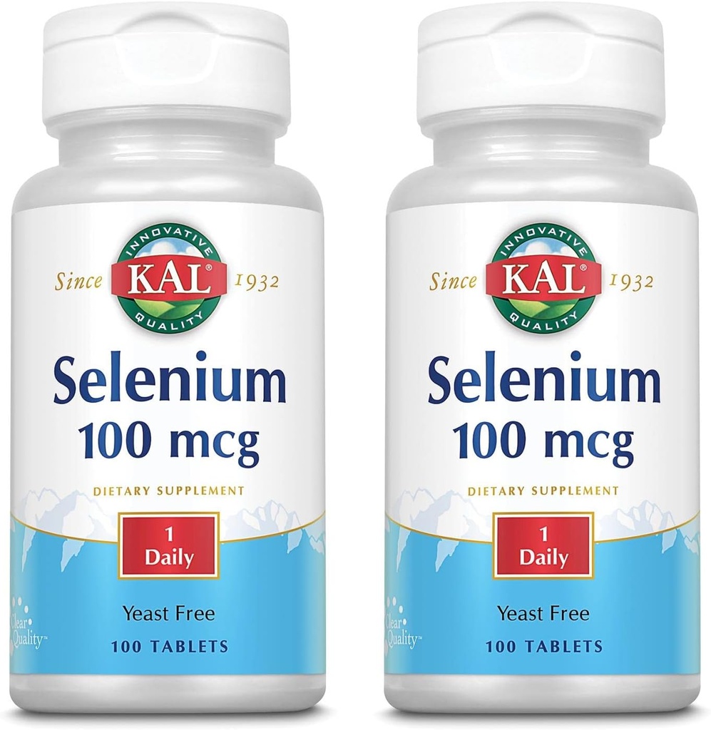 KAL 100 Mcg Selenium Pärmivabad tabletid, 100 Count | Pakend 2