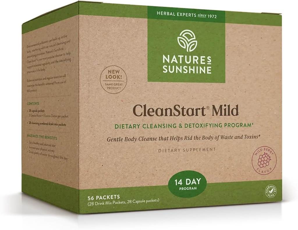 Naturens Sunshine CleanStart Mild, 56 Packets | Kraftfull växtbaserade Detox som stöder naturlig, varje dag rensning av avfall från kroppen
