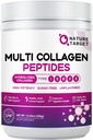 NATURĂ ŢINTĂ Multi Colagen Peptides pulbere - tip I, II, III, V, X - Hidrolized Colagen Peptides cu vitamina C Acid hialuronic, susţine piele par unghie & comun, Grass-Fed, non-GMO, 35 Servings