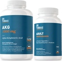 Suplemento Tobias AKG e multivitamínico adulto - Enerxía celular integral e soporte nutricional para o benestar global e vitalidade, Vegan, non-GMO