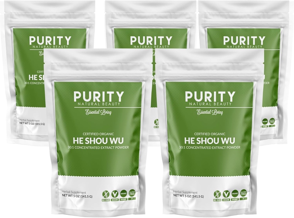 Sertificēts Organic He Shou Wu - Large 5oz Bag of 30:1 Koncentrēts-Fo-ti - Organic Foti Extract- Fo ti He Shou Wu Organic (iepakojums 5-25 Ounces)