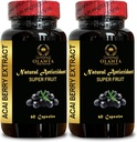 ACAI Berry Extract - Superfood from Chile Antioxidants, Immune Support for Women and Men, Natural Wellness Support, Acai for Energy - 2 Bottles 120 Capsules