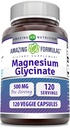 Amazing Formulas Magnija Glycinate 500 Mg - Veggie Kapsulas Papildinājums - Non-GMO --Lutten-Free -Ražots ASV (Neuzliesmojošs, 120 Skaits)