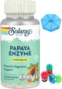 Виготовлений для Solaray, Papaya Enzyme, Natural Pineapple, 90 Chewables + Бонус 1 Міні-пригар для 7 днів
