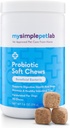 MySimplePetLab Probiotyki psów, 5- Szczeliny Probiotyczny Mieszanka, Zdrowe Pet Chews, Wsparcie zdrowia trawiennego, Funkcje Gut, System immunologiczny, Smaczne Probiotyczne Soft Chews dla psów, Codzienne suplement