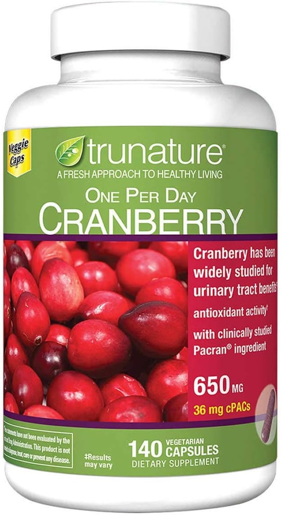 trunature Cranberry 650 mq, 140 Vegetarian Capsules (3 Paket)