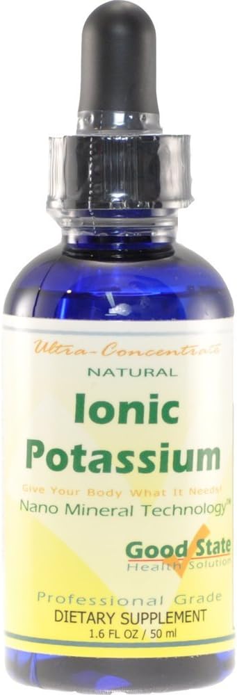 Good State Liquid Ionic Minerals - Potassium Ultra Concentrate - (10 Drops Equals 50 mg) (100 portioner per flaska) Dietary Supplement 1.6 Fl.oz/50ml