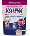 K9 Belly Bliss, All-Natural Gut Health for Dogs, Vet ha approvato Prebiotico per i cani per il supporto digestivo giornaliero e la costipazione del cane, facile da usare Topper per il cibo asciutto e bagnato, 30 Scoops.