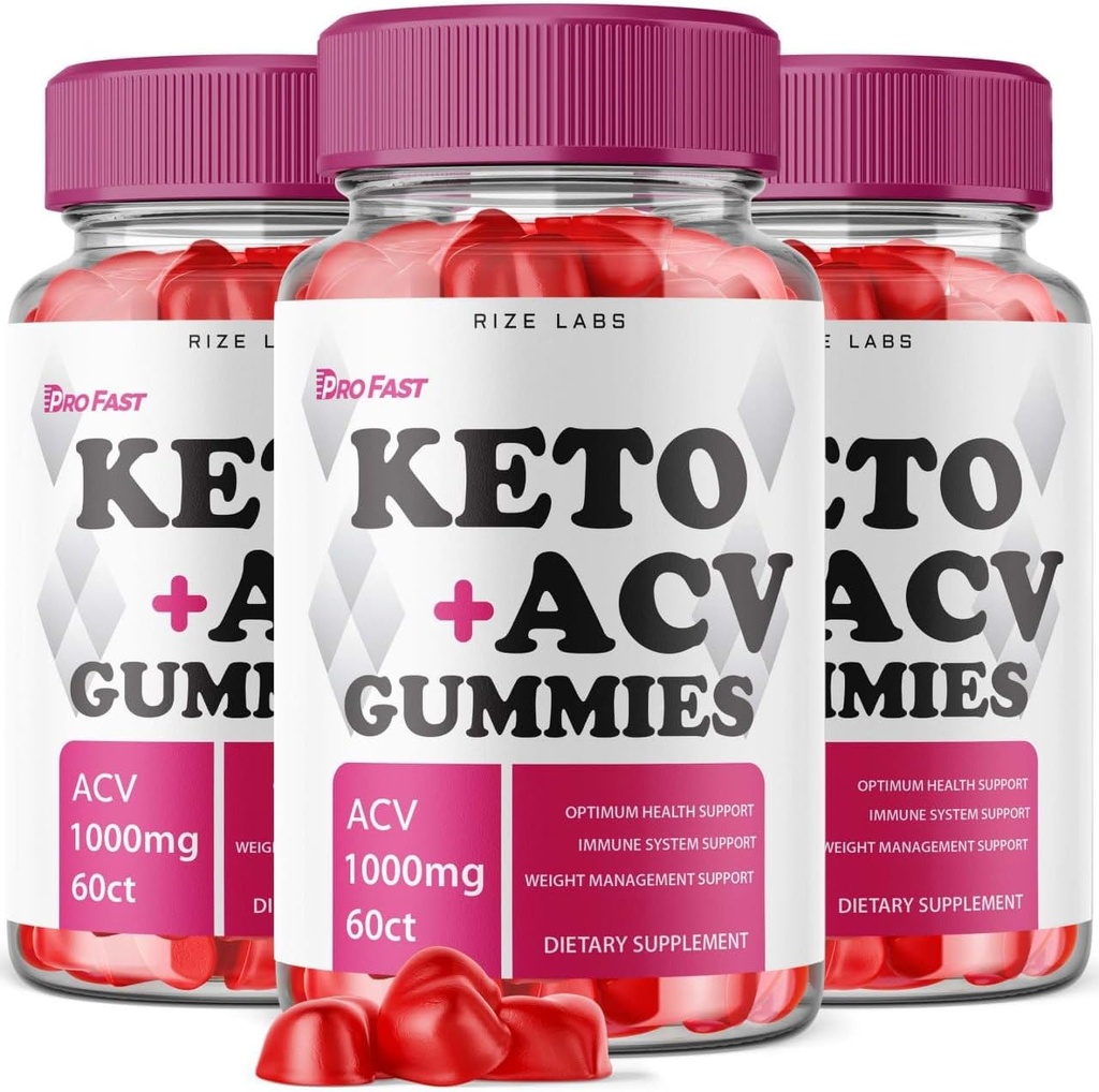 rize labs - Pro Fast Keto + ACV Gummier for avansert vekttap, Alt Naturlig Keto Plus Apple Cider Vinegar 1000mg Supplement, bidrar til å redusere belly fett, for ekstra styrke (180 gummies)