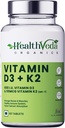 Vitamina D3 (600 IU) + Vitamina K2 come Supplemento MK7 (55mcg) | Compresse 60 Veg | Supporta le ossa sane, migliora il sistema immunitario e la salute comune | per uomini e donne
