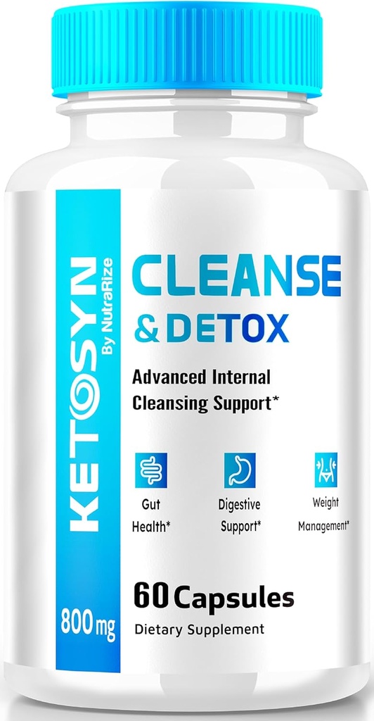 Ketosyn ניקויs & Detox כמוסות, Ketosyn Pills עבור אובדן משקל מתקדם, כוח מקסימלי Keto בלגן תמיכה תוסף, Keto Syn Internal ניקוי עברילות (60 קפסולות)