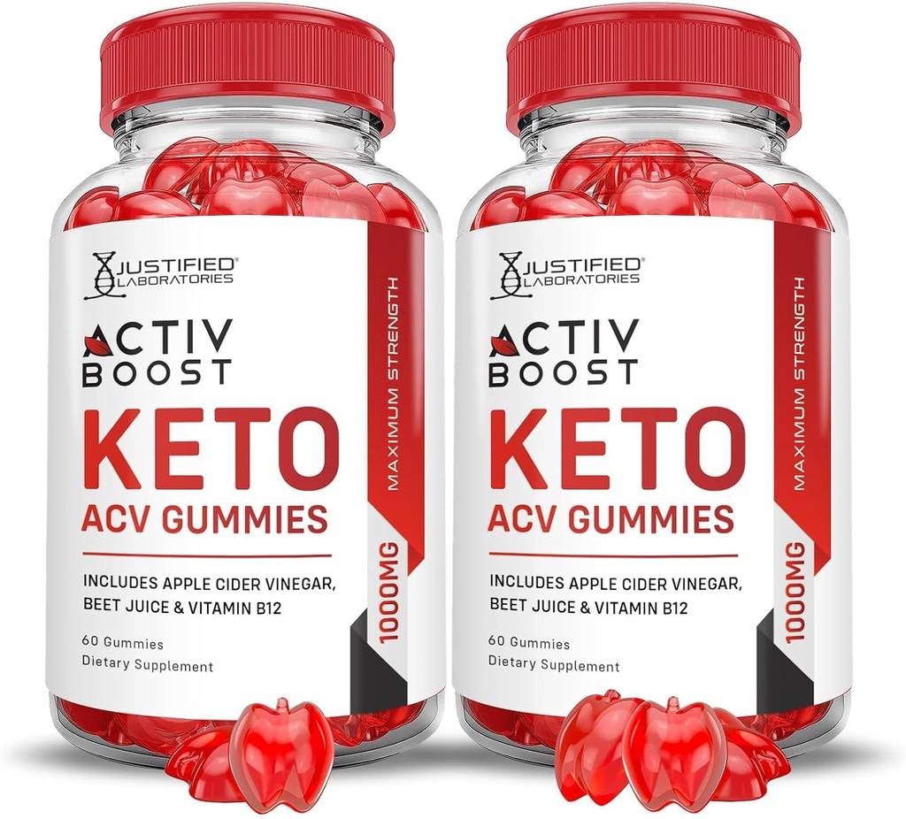 Laboratorios justificados (2 Pack Activboost Keto Acv Gummies Advanced Formula 1000MG Active Boost Formulado con Pomegranate Beet Juice Powder B12 Vegan Non GMO 120 Gummys