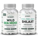 Organics Ocean Wild Sea Moss Capsules and One-per-Day Shilajit for Men and Women - 100% Irish Sea Moss and Pure Shilajit Capsules - Thyroid Support for Women and Men