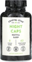Crystal Star Night Caps Natural Sleep Aid Support (60 kapsler) - Urte Non- Habit Forming - Valerian Root, Kava & Passion Flower - Non- GMO