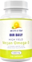 Nasze codzienne Vites Vegan Omega-3 Suplement - Marine Algal Source for DHA & EPA Fatty Acids - Plant- Based Fish Oil Alternative - Carrageenan Free Softgels for Eye Health & Optimal Wellness