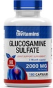 Tnvitamins Glucosamine Sulfate Capsules 2000 MG (180 bá tước) sự hỗ trợ tham gia* Phụ nữ & Đàn ông sản xuất ở The USA  Whenness & Mobance