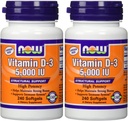 NOW Foods Vitamin D3 5000 Iu, 240-softgels (Pack of 2)