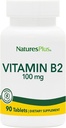 Natures Plus B2-vitamiini (Riboflaviini) - 100 mg, 90 Kasvisruokaa - Natural Energy & Metabolia Booster, edistää yleistä terveyttä - Gluteeniton - 90 tarjoilua