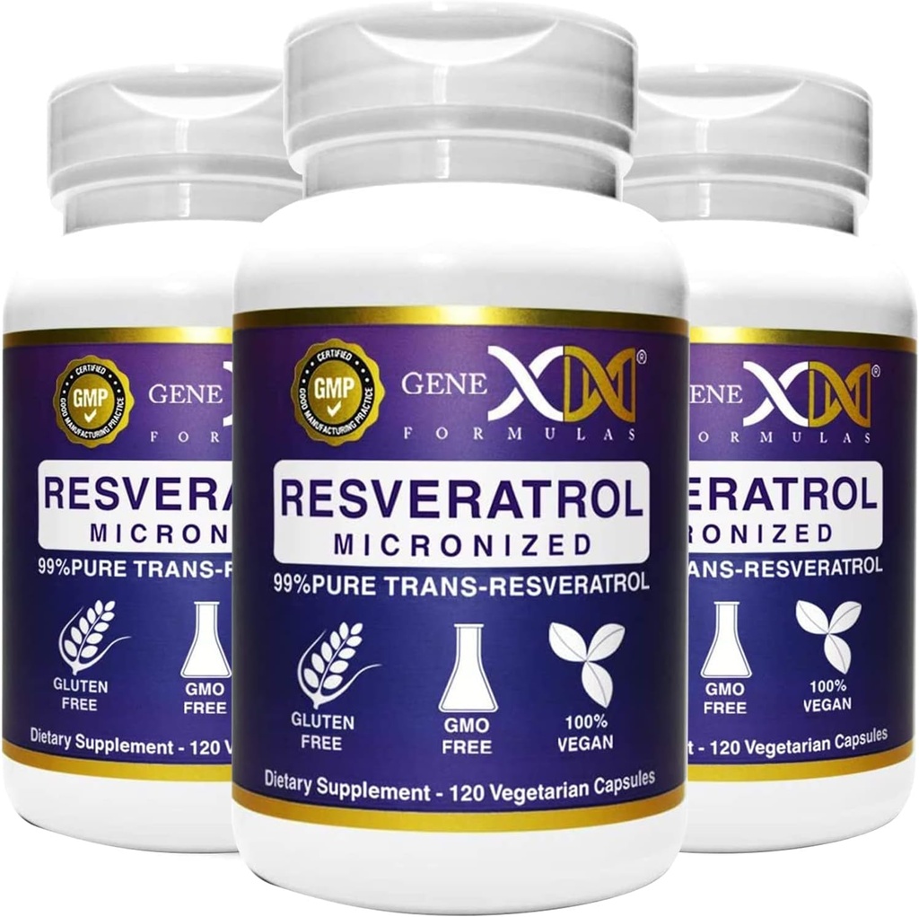 Genex Formula 99% Micronized Trans-Resveratrol BioPerine Imeytyminen 1000 mg ...