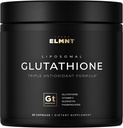ELMNT 2150mg Supplément super liposomique de glutathion w. Vitamine C, Quercetin & Pure L Glutathion 2000mg Formule triple action Glutathion Supplément liposomique w. Phospholipide couche - 90 pilules, non-OGM