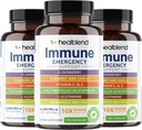 Healblend 10 in 1 Immune Support Booster with Elderberry, Zinc, Echinacea, Turmeric, Lactobacillus Acidophilus, for Adults (3 Pack)