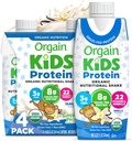 Orgain Organic Kids Protein Nutritional Shake, Vanilla - 단백질 8g, 22 비타민 및 미네랄, 과일 및 야채, 글루텐 무료, Soy Free, Non-GMO, 8.25 Fl Oz (포장 4)