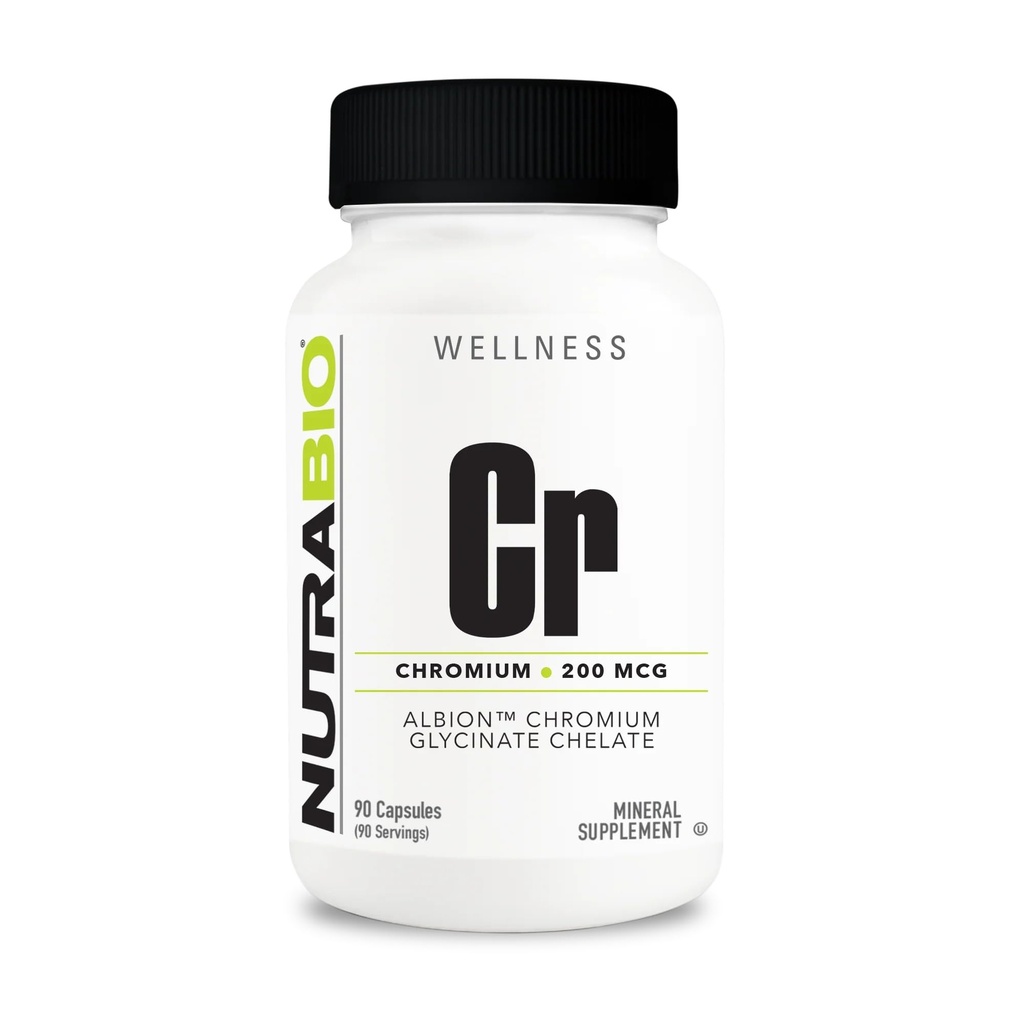 NutraBio Chelated Chromium GTF - Chromium Supplements 200 mcg - 90 Vegetable Capsules - Supports Healthy Metabolism