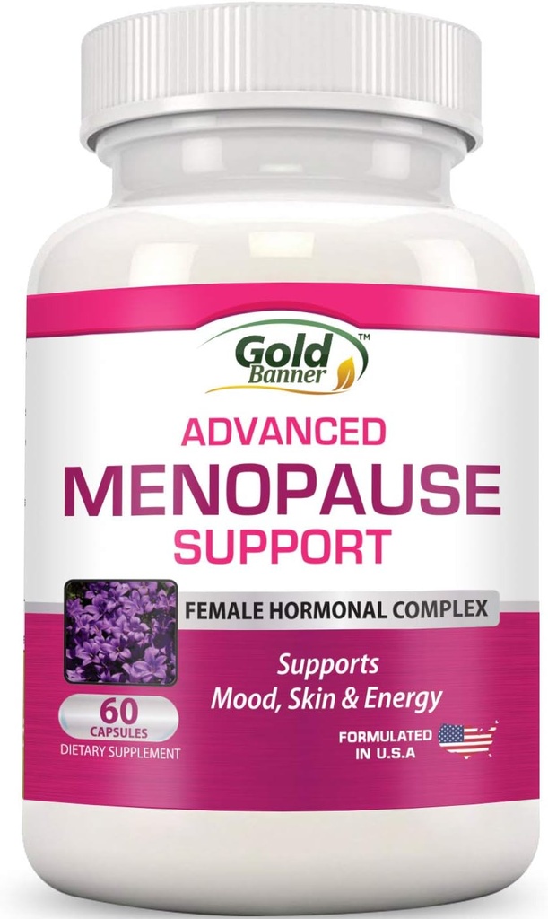 Advanced Menopause Support - Natural Female Hormonal Complex Hot Flashs, Mood Swings & Vaginal Dryness - Black Cohosh, Soy Isoflavones & Herbal Extract Formula - ei sisälly Hormonit
