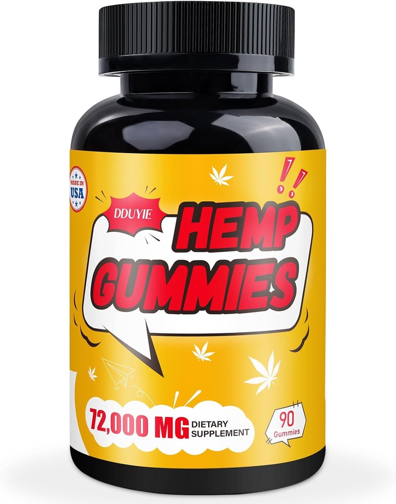 Hemp Gummies High Potency, Organic Hemp dodatek pro Peaceful Bedtime, Bolest, Mood - s čistým Hemp Oil Extract - Natural Edibles Hemp Gummy Bears - Vegan, Non- GMO, cukr zdarma