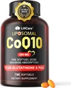 CoQ10-200mg-Softgels, 120 Servings Extrato de Pimenta Lipossômica CoQ10 PQQ e Preto para Absorção Máxima - Ultra Ubiquinone Coenzima Q10 Suplemento Poderoso Antioxidante Suporta Hear-t & Energy Boost