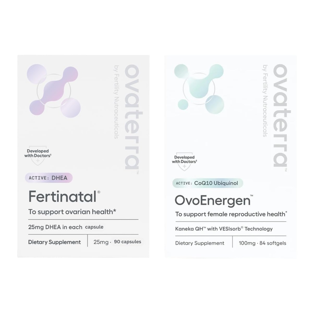 Egg Health Power Pack for Women for Fertility Suppport & Egg Heatlh with Kaneka QH, VESIsorb® Technology, Ubiquinol & Micronized DHEA 90 - 25mg Capsules & 84 - 100mg Softgel Capsules 28 Day Supply