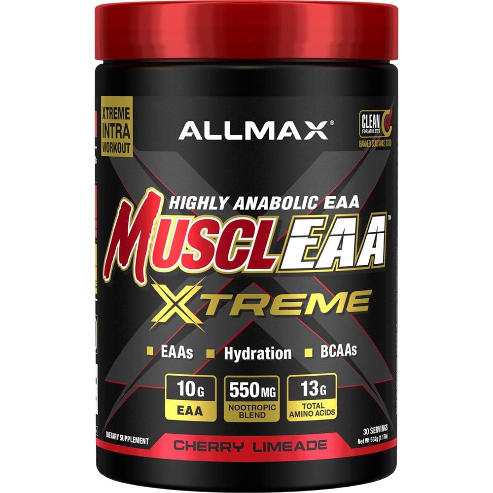 ALLMAX MUSCLEAA Xtreme, Cherry Limeade - 532 g Powder - Provides EAAs, BCAAs & Hydration - Up to 30 Servings