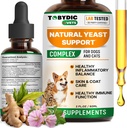 Natural Cats & Dog Yeast Infection Relief - Itchy Skin & Ear Treatment - Redukuje podrażnienie i łagodzi swędzenie i alergię - Herbal Medicine Drops Supplement - Made in USA