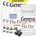 Genexa Flu Fix  гофрира Multi-Symptom Flu Remedy за деца и възрастни  год. Вкусни органични Acai Бери Ароматни Аромати и органични & Non-GMO  год.