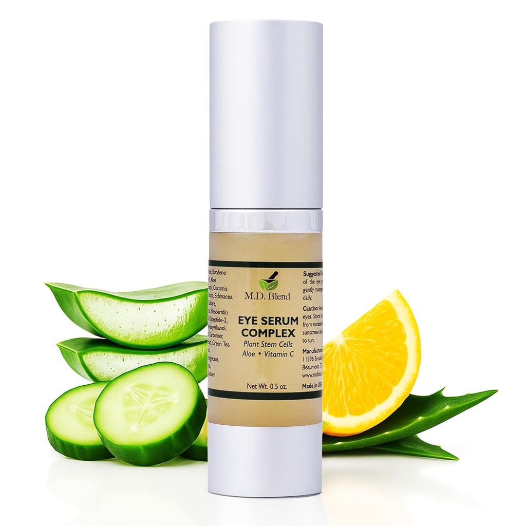 Plant Stem Cell Eye Serum Complex | Aloe Vera, Vitamin C | Hydrating Eye Treatment | Airless Pump - 15ml