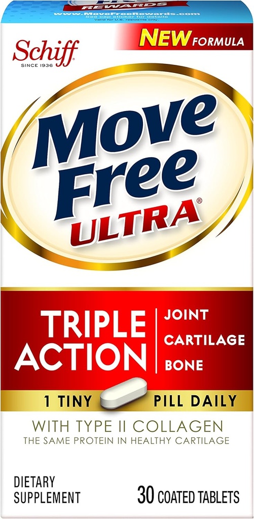 Move Free Ultra Triple Action, 30 tabletta - II. típusú kollagén, boron és HA közös egészségügyi kiegészítés