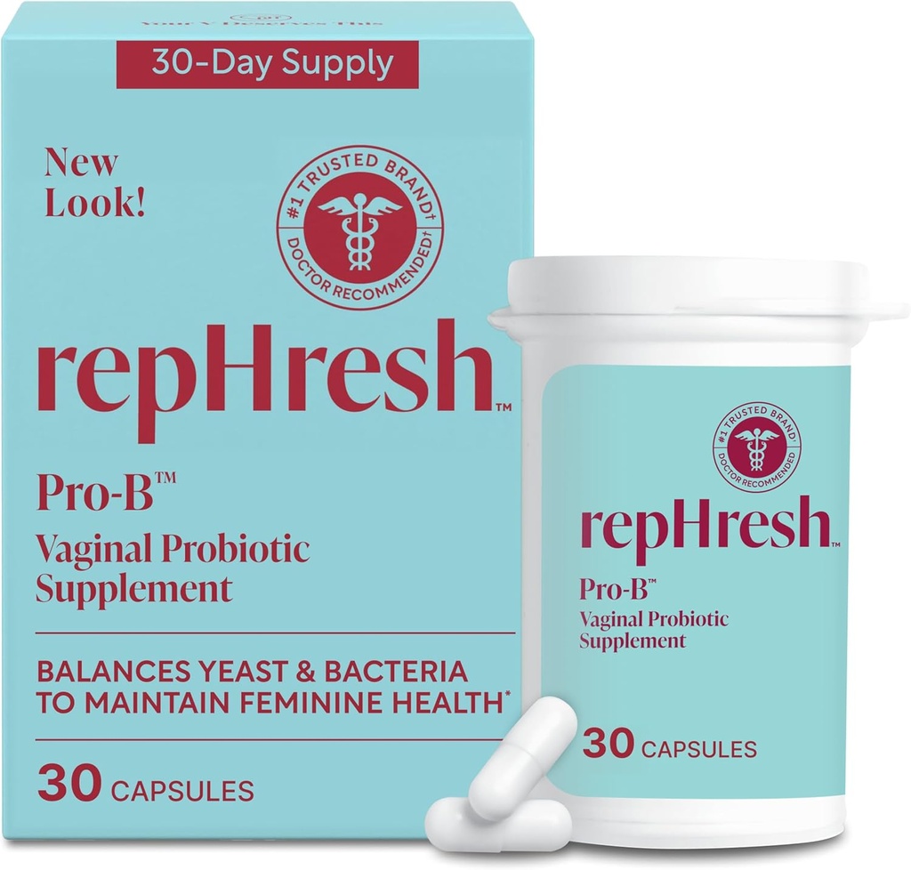 RepHresh Pro-B Probiótico Feminino, Suplemento Probiótico para Mulheres, 30 Cápsulas Orais