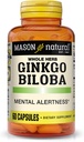 Mason 자연적인 Ginkgo Biloba, 1 달 공급, Mental Alertness & Support Optimal 뇌 기능, 60의 캡슐을 개량하는 도움