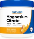 Nutricost Magnesium Citrát prášek (Peach Mango, 250 Gram)
