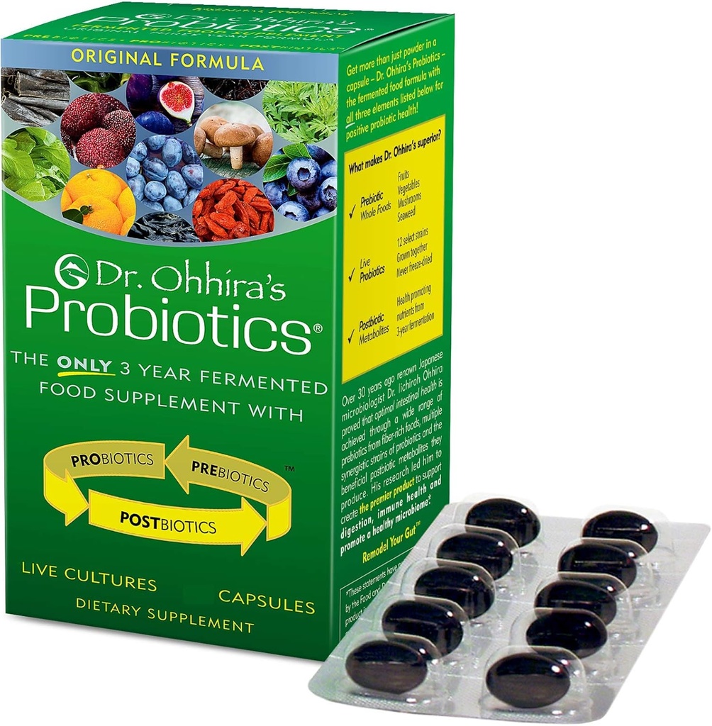 Dr. Ohhira's Probiotics המקורי פורמולה עם 3 שנים פרנטיביוטיקה, Live Active Probiotics ואת המוצר היחיד עם Metabolites פוסטביוטיקה, 100 קפסולות